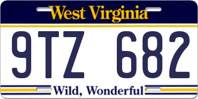 WV license plate 9TZ682