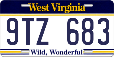 WV license plate 9TZ683