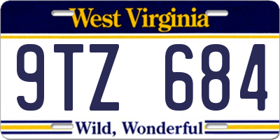 WV license plate 9TZ684