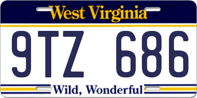 WV license plate 9TZ686