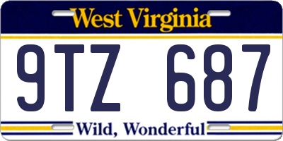 WV license plate 9TZ687