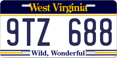 WV license plate 9TZ688