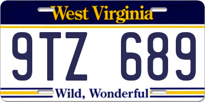 WV license plate 9TZ689