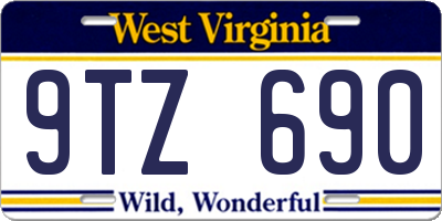 WV license plate 9TZ690