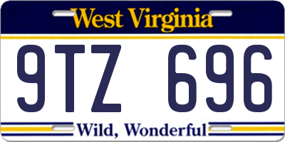 WV license plate 9TZ696