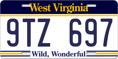 WV license plate 9TZ697