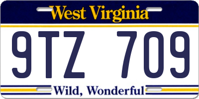WV license plate 9TZ709