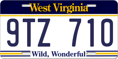 WV license plate 9TZ710