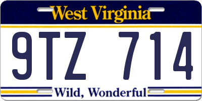 WV license plate 9TZ714