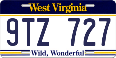 WV license plate 9TZ727
