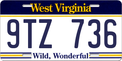 WV license plate 9TZ736