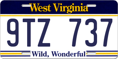 WV license plate 9TZ737