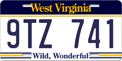WV license plate 9TZ741