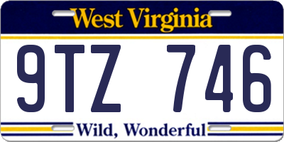 WV license plate 9TZ746