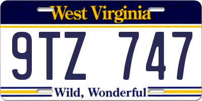 WV license plate 9TZ747