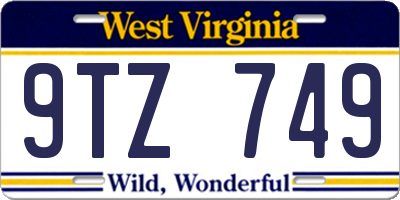 WV license plate 9TZ749