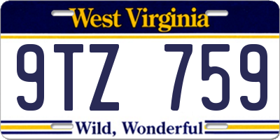 WV license plate 9TZ759