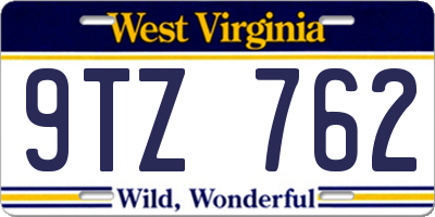 WV license plate 9TZ762