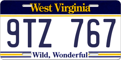 WV license plate 9TZ767