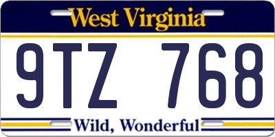 WV license plate 9TZ768