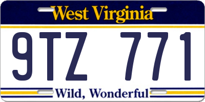 WV license plate 9TZ771