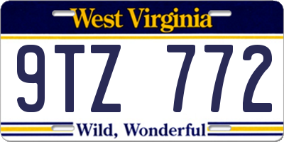 WV license plate 9TZ772