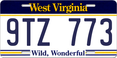 WV license plate 9TZ773