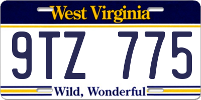 WV license plate 9TZ775