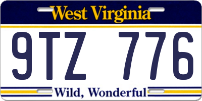 WV license plate 9TZ776