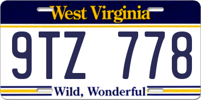 WV license plate 9TZ778