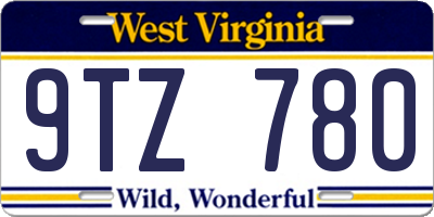 WV license plate 9TZ780