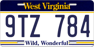WV license plate 9TZ784