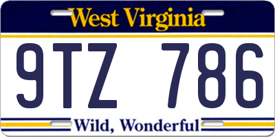 WV license plate 9TZ786