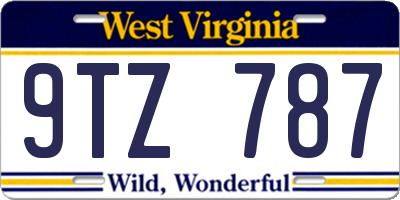 WV license plate 9TZ787