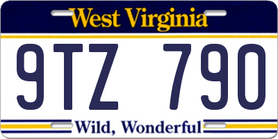 WV license plate 9TZ790