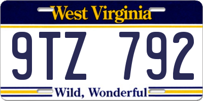 WV license plate 9TZ792