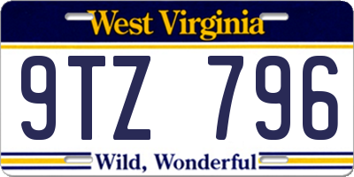 WV license plate 9TZ796
