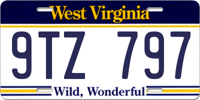 WV license plate 9TZ797