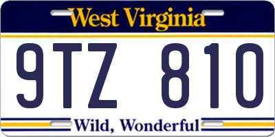 WV license plate 9TZ810