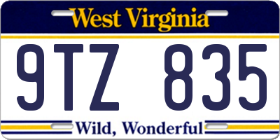 WV license plate 9TZ835