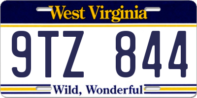 WV license plate 9TZ844