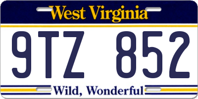 WV license plate 9TZ852