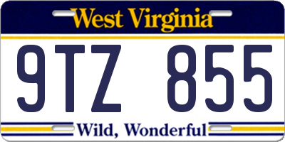 WV license plate 9TZ855