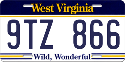 WV license plate 9TZ866