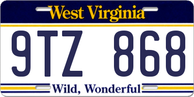 WV license plate 9TZ868
