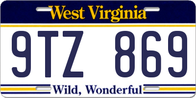 WV license plate 9TZ869