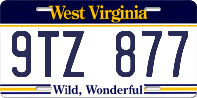 WV license plate 9TZ877