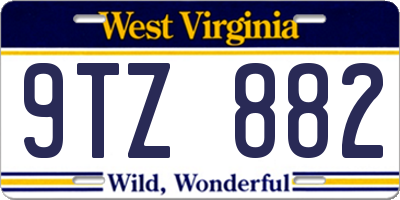 WV license plate 9TZ882