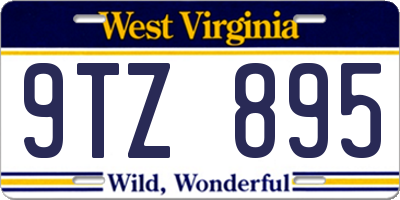 WV license plate 9TZ895