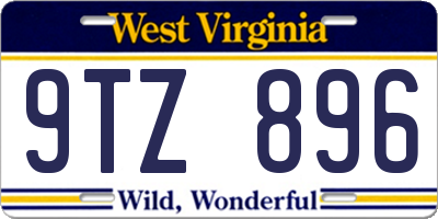 WV license plate 9TZ896